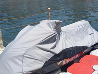 Housse de protection intégrale pour véhicule en polyester 600D, haute qualité, imperméable, protection UV, housse extérieure avec rejet UV de 90 % pour bateaux et yachts