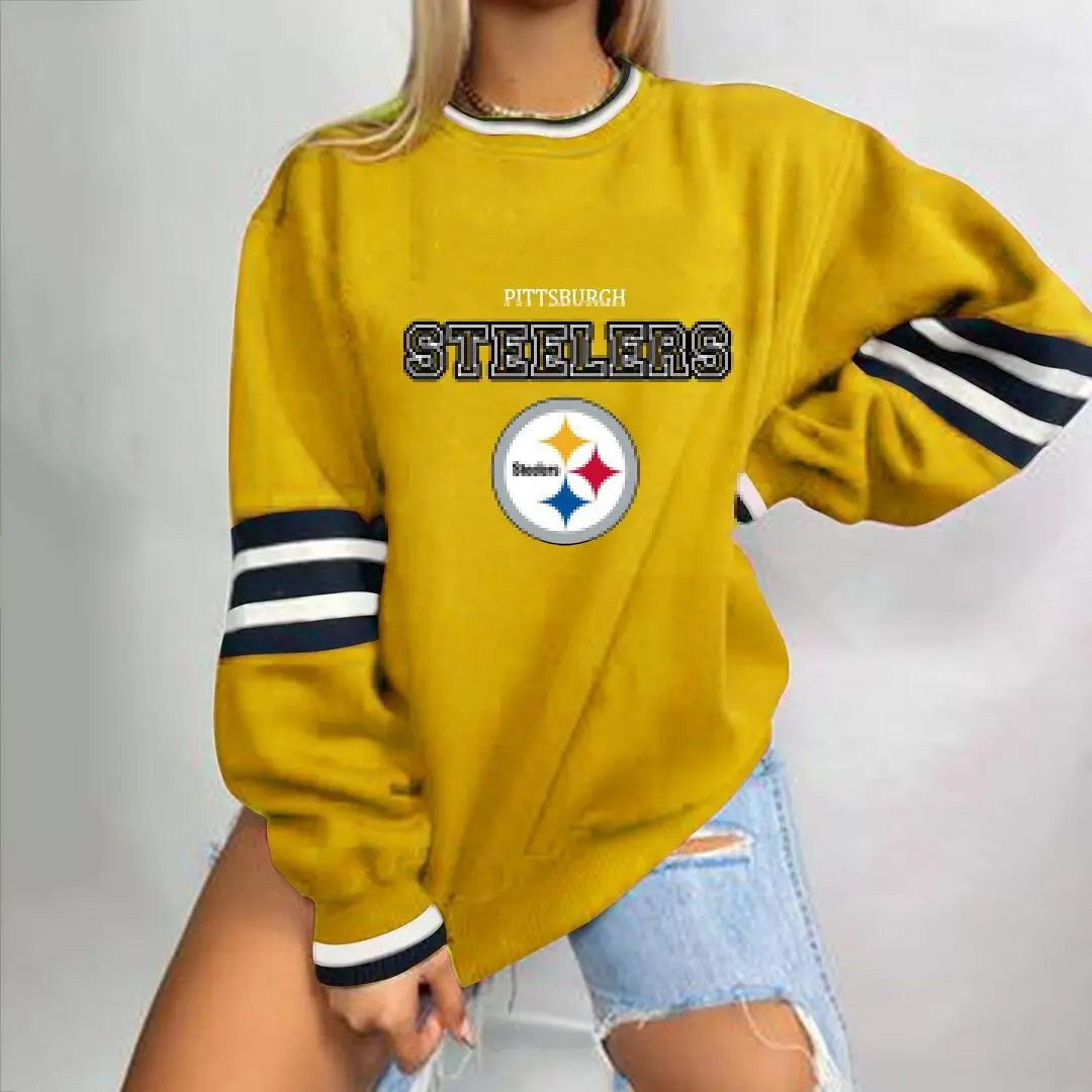 Regalo di natale stampa personalizzata o collo felpe football americano plus size maglioni invernali pullover girocollo donna all'ingrosso