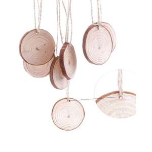 Círculos de madera de pino sin terminar con cortezas Posavasos en rodajas de madera natural para manualidades DIY Adornos DE BODA rústicos para decoración de Navidad - Product Image 6