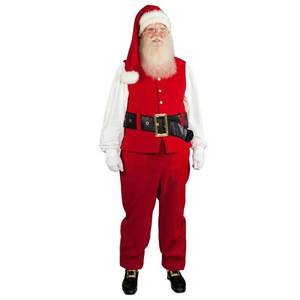 Adult Santa Claus Christmas Costume Cosplay <b>Suit</b> with Top and Pants for Men - Product Image 1