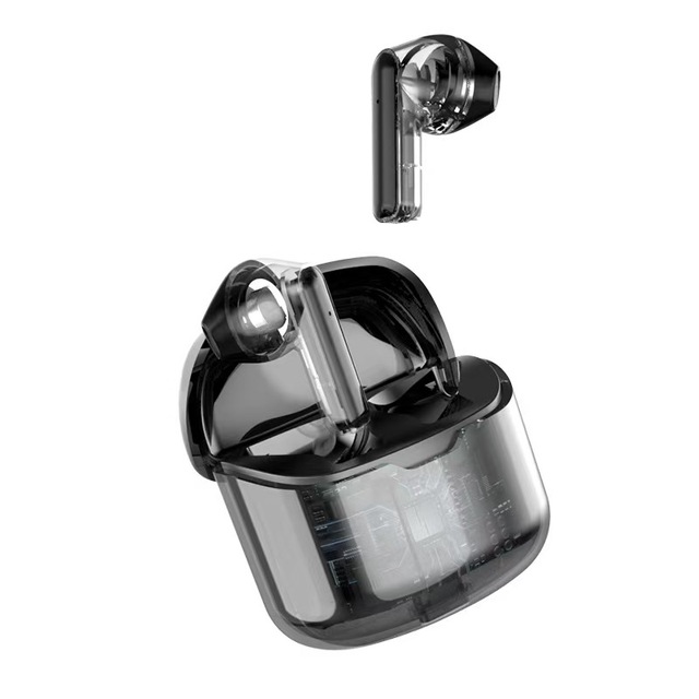 Transparent Charging Bin TWS Earbuds Wireless BT Headphones with Type c Port HIFI Sound High Quality Earphones OEM Earbuds