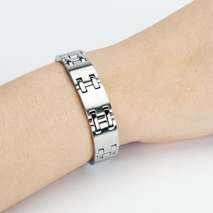 Ameishi <span class=keywords><strong>4</strong></span> en 1 negro de plata de la pulsera de energía 316L de acero inoxidable saludable pulsera para hombre - Product Image 4