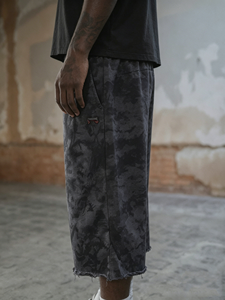 HG Heavyweight French Terry Long Jogger Shorts Pants Custom full siez print Design Men <b>Elastic</b> Waist Baggy Wide Leg Sweat Shorts - Product Image 2