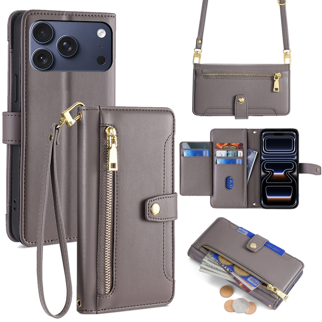 New Stylish Luxury Leather Card Slots Wallet Flip Case Shockproof Protective Cover for iPhone 18 Pro Max 17 16 15 14 13 Pro Max