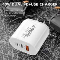 Chargeur Super Rapide PD40W Double USB C Adaptateur d'Alimentation 5V/3A