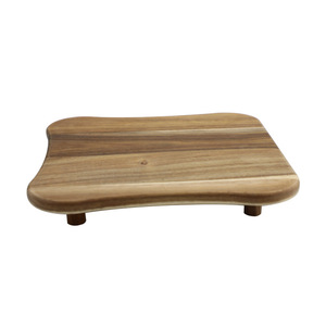 Planche à découper en bois d'acacia 30x30x4,5cm carrée pour fruits, pain, steak, usage en cuisine - Product Image 2
