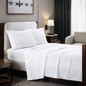 Tùy Chỉnh Khách Sạn Sang Trọng Chất Lượng 100% Bông Khăn Trải Giường Rắn Màu Trắng Đồng Bằng Phong Cách Có Sẵn Trong Đôi Nữ Hoàng Kích Thước Cho Nhà Hoặc Khách Sạn Sử Dụng - Product Image 1