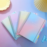 Carnet spirale B5, 124 feuilles, 80 g/m², couverture PP, séparateurs à sangle, Histoires d'amour romantiques, 4 motifs, papeterie étudiante, vente en gros