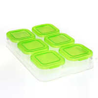Boîte de rangement en plastique PP à injection, design classique, écologique, qualité alimentaire, lot de 6 pièces, pour la maison, le bureau, les pique-niques, fournisseur professionnel