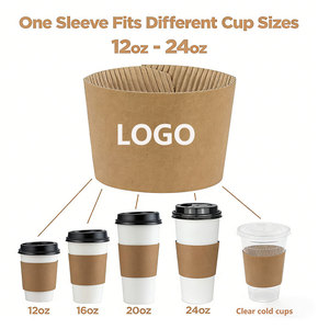 Nuevas Fundas de Papel Impresas para Vasos de Café de 8oz, 12oz y 16oz, Recicladas, para Bebidas Calientes y Frías, Color Marrón, Personalizables y Desechables - Product Image 3