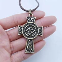 Collier pendentif religieux amulette viking Sanlan OEM, croix solaire, celtique arménien, nœud irlandais, druide, bijoux