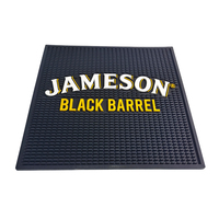 Tapis de bar en PVC gaufré sur mesure OEM ODM, tapis anti-déversement carré en caoutchouc, tapis de service de comptoir de bar avec logo personnalisé