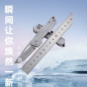 Cuchillo de defensa personal para exteriores, cuchillo plegable, accesorio para viajes en coche, cuchillo portátil para frutas, cuchillo de mano para carne. - Product Image 1