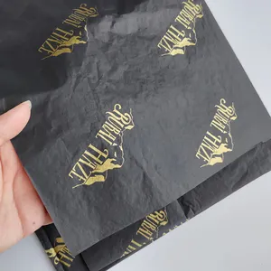 17g 18g Eco Friendly Tissue Paper Custom Logo Black Tissue Paper Custom Logo Gold