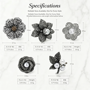 Nouvelle Broche Fleur Creuse en Alliage de Perles et Strass, Style Vintage Minimaliste, Accessoire de Manteau, Fermoir Unisexe pour Cardigan, Tendance - Product Image 6