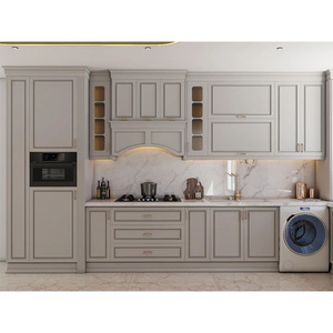 Factory Direct Price Plywood Pvc Navy Wooden Rta <strong>Cabinet</strong> High End Kitchen <strong>Pantry</strong> <strong>Cabinets</strong> Export - Product Image 4