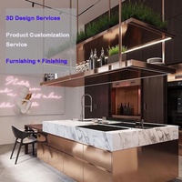 Ensemble complet de meubles de cuisine contemporains laqués noirs pour projet dominicain, avec évier et plan de travail en quartz, prix et design de cuisine inclus