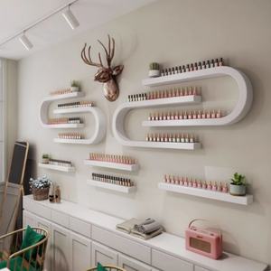 LE Salon Display Rack Baked Paint Rack <b>Wall</b> Mounted U-shaped <b>Wall</b> Mounted <b>Shelf</b> Nail Salon Adhesive Rack - Product Image 5