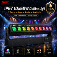 10x60W LED Dotline Moving Head Stage Wash DMX IP67 Étanche Rattlesnake Strip Lights Beam Wash Pixel Light RGBW 2800-8500K