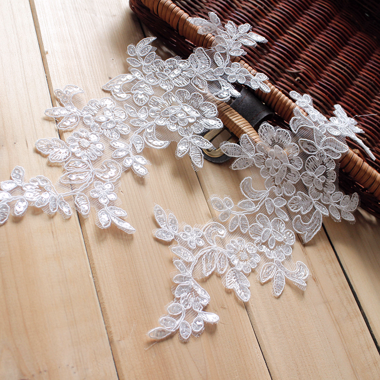 Wedding Dress Veil Lace Applique - DIY Embroidered Flower