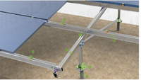 UISOLAR Support de Panneau Solaire sur Poteau en Aluminium et Acier, Système Réglable Inclinable au Sol, Support Photovoltaïque pour Panneaux Solaires