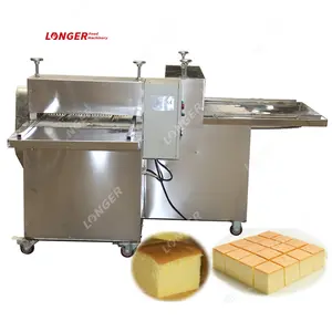 Máquina de corte automática de bolo crisp de ovos | comercial macio máquina de corte de cubo de pão