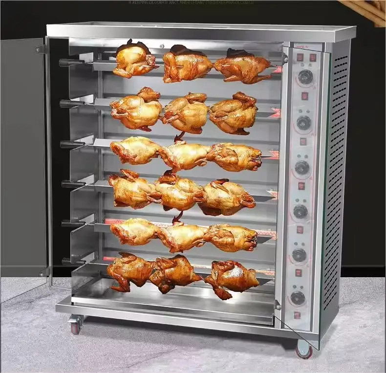 ไก่แก๊ส Rotisseries เตาย่างเครื่องคั่วไก่เตาอบ Rotisserie เครื่องคั่วไฟฟ้า