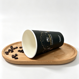 Gobelets à café jetables biodégradables en papier simple couche avec logo personnalisé, manchon ondulé pour thé, <span class=keywords><strong>latte</strong></span>, cappuccino, boissons à emporter - Product Image 3