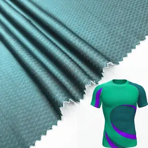 Honingraat Organische Gerecycled Ademend Gedrukt Gebreide 4 Way Stretch Poly Spandex Outdoor Stof Voor Sportkleding Jersey