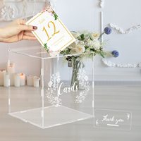 Hot Sale Rose Gold Acryl Hochzeits karte Spar büchse mit Schloss Hochzeit Wunsch gut Charity Spenden box 2 Käufer Lieblings