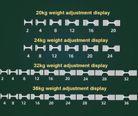 Ensemble d'haltères réglables 40kg avec plaques de poids en fer Multi-Gym Fitness Equipment Workout Essentials