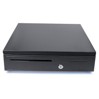 Cajón de Caja Registradora Metálico Negro OEM 405, con Cerradura de 3 Posiciones, Doble Voltaje, USB, Duradero, para Supermercado, Cajón de Efectivo Metálico para Punto de Venta