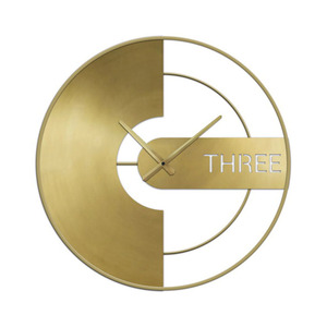 60cm Round Modern Metal Home Decorative Wall Mounted <strong>Clock</strong> <strong>Large</strong> Golden <strong>Grey</strong> Wall <strong>Clock</strong> for Living Room - Product Image 1