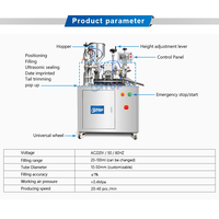Vente directe d'usine prix de performance à coût élevé Tube souple chauffage par ultrasons crème remplisseur scellant semi-automatique quotidien chimique cosmétique Tube remplissage Machine de cachetage