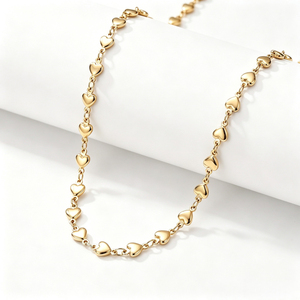 สร้อยคอแฟชั่นสำหรับงานปาร์ตี้ ของขวัญ เครื่องประดับชุบทอง 18K PVD สแตนเลสสตีล ดีไซน์มินิมอล รูปหัวใจเต็มวง พร้อมสายสร้อยแบบงู สำหรับผู้หญิง - Product Image 1
