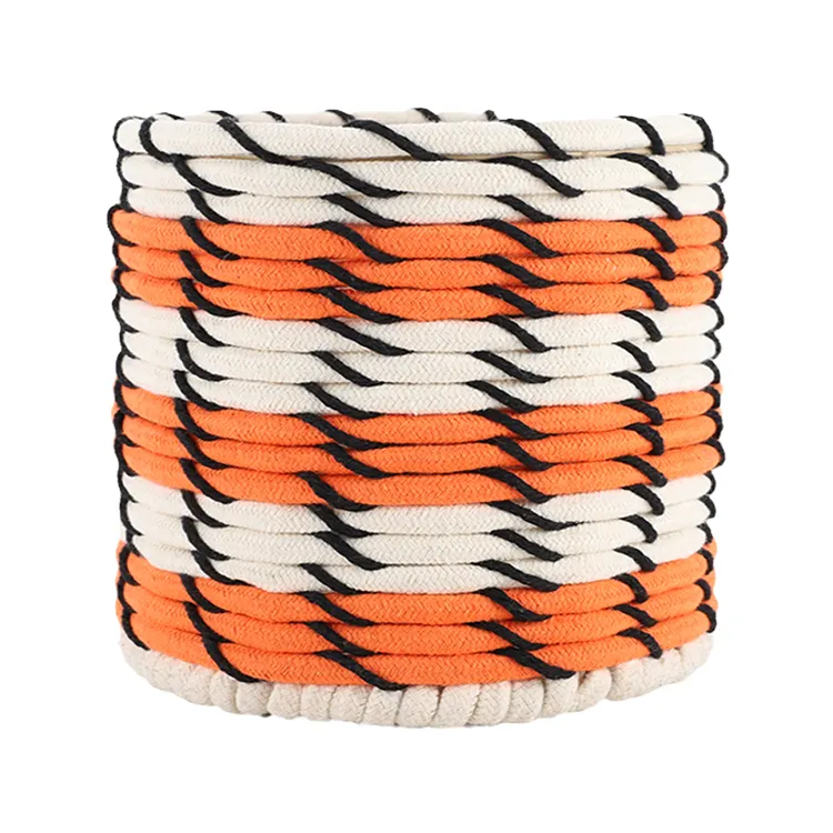 yanyi best selling large foldable folding woven kids children cute cartoon cotton rope storage basket F23C067