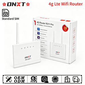 Router DNXT 4G LTE Cat4 2.4GHz wifi 6 con WAN/LAN, DC&12V/1A, router 4G LTE de 300Mbps, WPS, con ranura para tarjeta SIM, para uso laboral. - Product Image 1