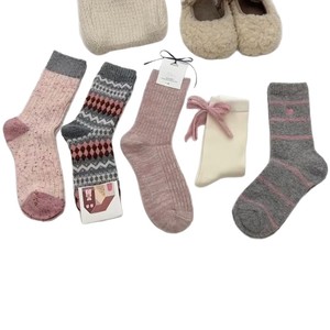 Women Mid-Calf <b>Socks</b> Pink Bow Heart Pattern Warm Thermo For Schoolgirl Style Autumn Wear - Product Image 4