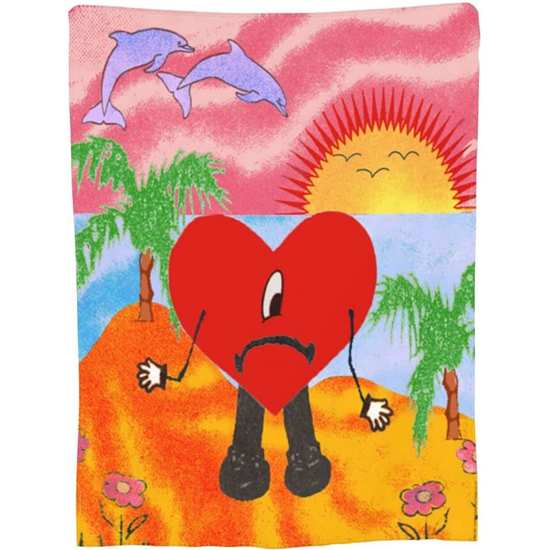 Плохой зайчик Un Verano Sin Ti, дизайнерское одеяло с сублимационным принтом, флисовое дорожное одеяло