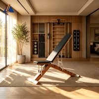 Banc de musculation multifonctionnel en bois pour la maison, inclinable et réglable, pour haltères et entraînement de force