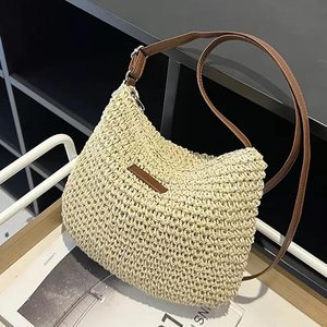 2025 nouveau Offre Spéciale bon marché papier tissé sac femmes épaule à la main plage femmes Hobo sacs sac à main fourre-tout sacs pour femmes - Product Image 3