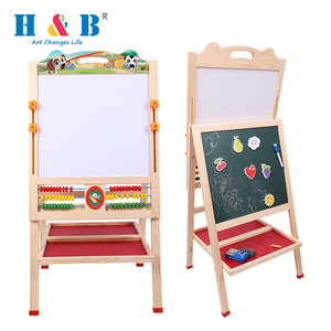 Tableau éducatif pour enfants, tableau magnétique effaçable à sec, <span class=keywords><strong>chevalet</strong></span> en bois pour enfants, <span class=keywords><strong>peinture</strong></span> pour tout-petits - Product Image 5