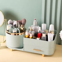 Icen-ZJ02 Organisateur de maquillage portable de luxe, boîte de rangement de table rotative multifonction, sans BPA, en plastique PET injecté