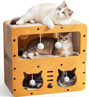 Modernes Umweltfreundliches Verstellbares Sicheres Extra-Großes Ovales Katzen-Kratzbrett Bett Rutschfeste Oberfläche Langlebiger Holz-Kratzpfosten