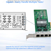EFT-149 Intel I350-AM4 Chip Jaringan Gigabit PCIe X1-X16 Slot Internal Standar Industri POE 4 Gigabit NIC