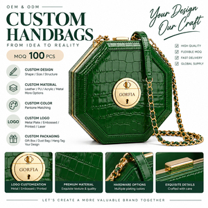 Sac bandoulière léger et pratique pour femme, texture crocodile, sac à main géométrique, bandoulière chaîne, logo personnalisé OEM ODM - Product Image 1