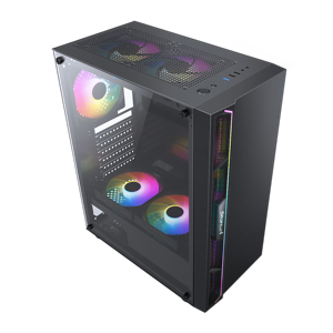 KINPOWER 공장 직매 컴퓨터 케이스 미드 타워 강화 유리 하이 엔드 게임용 PC 케이스 - Product Image 2