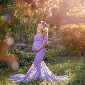 Chemise de nuit d'été sexy et longue Bodycon Robes Robe de maternité Photoshoot Chemise de nuit d'allaitement chaude Maternité Allaitement - Product Image 2