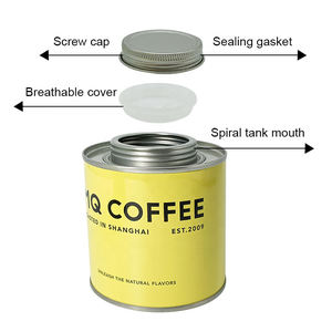 กระป๋องบรรจุชากระป๋องขนาด12ออนซ์กระป๋องใส่กาแฟกระป๋องบรรจุอาหารปลอดภัยฝาปิดสองชั้นสีเงิน - Product Image 4