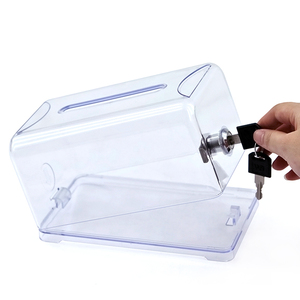 Cheap Transparent <strong>Box</strong> With Window <strong>Clear</strong> Plastic Rectangular Name <strong>Card</strong> <strong>Box</strong> With Key Lock - Product Image 1